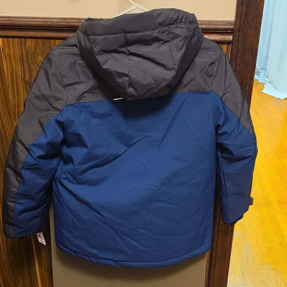 ZeroXposur Unisex Kids Puffer Jacket Colorblock‎ Blue Gray Hooded Zip Size 10/12